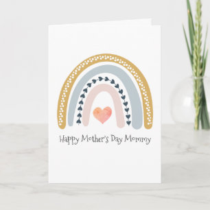 Fröhlicher Muttertag Mommy Watercolor Rainbow Hear Karte
