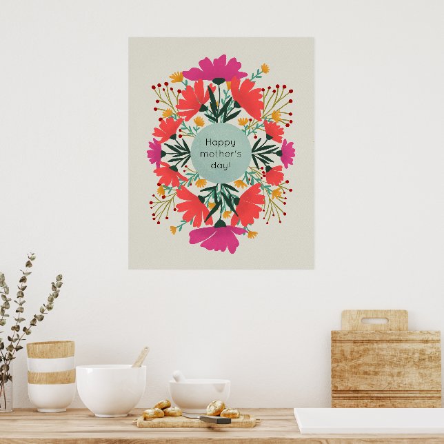 Fröhlicher Muttertag Poster (Küche)