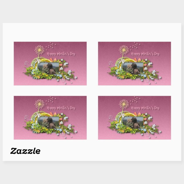 Fröhlicher Muttertag Rechteckiger Aufkleber (Blatt)