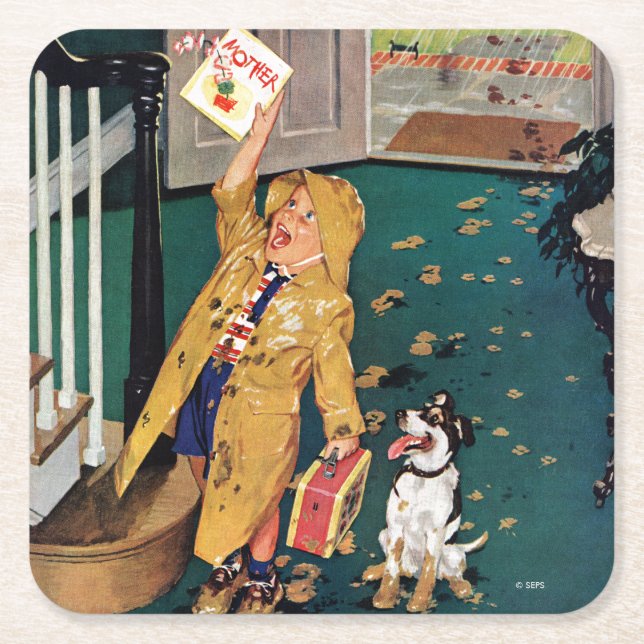 Fröhlicher Muttertag Rechteckiger Pappuntersetzer (Vorderseite)