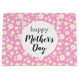 Fröhlicher Muttertag Rosa Daisy Blume Muster Große Geschenktüte