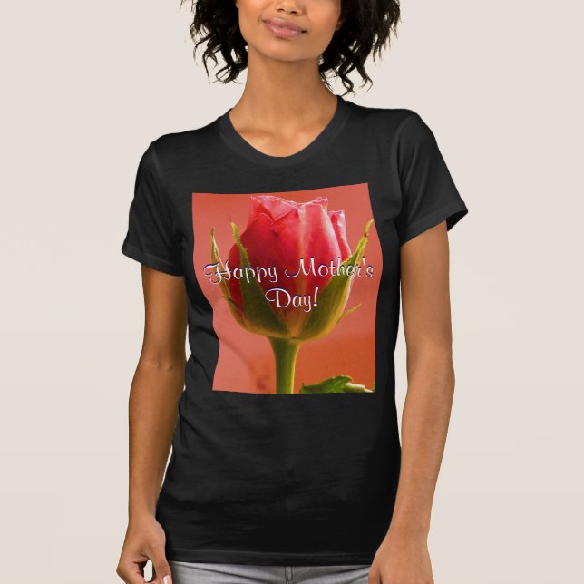Fröhlicher Muttertag Rosa Rose I T-Shirt (Vorderseite)