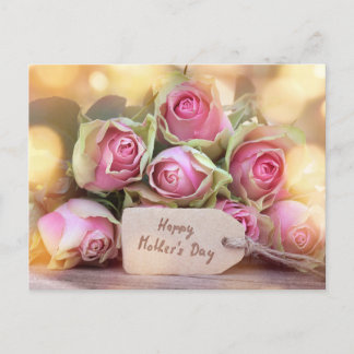 Fröhlicher Muttertag Rosen pink Roses Postkarte