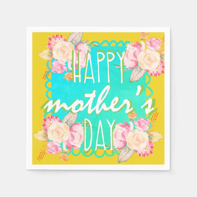 Fröhlicher Muttertag Serviette (Vorderseite)