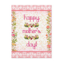 Fröhlicher Muttertag Vintag rosa Spitzen-Stil