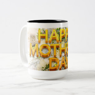 Fröhlicher Muttertag Zweifarbige Tasse