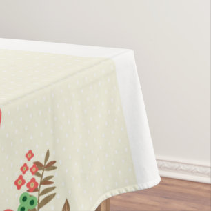 Fröhlicher Muttertagstext und farbenfrohe Blumenmu Tischdecke