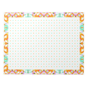 Fröhlicher Orange Dot Grid BuJo Productivity Plann Notizblock