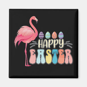 Fröhlicher Oster Flamingo Hase Eier Korb Magnet