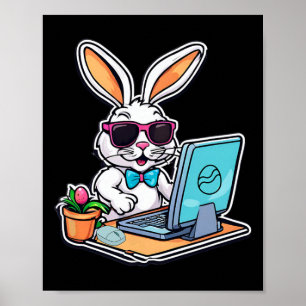 Fröhlicher Osterhase Computer-Videospiel-Liebhaber Poster