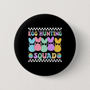 Fröhlicher Osterhase Ei Jagd Squad Crew Familie B Button