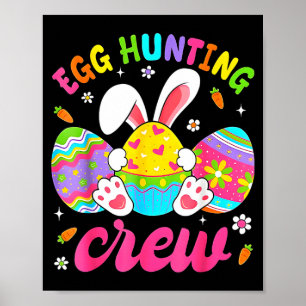 Fröhlicher Osterhase-Eierjagd-Squad-Crew-Familie Poster