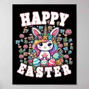 Fröhlicher Osterhase Einhorn Osterhase Jungen Klei Poster