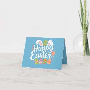 Fröhlicher Osterhase Hase Ei Feiertag  Karte