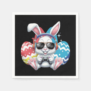 Fröhlicher Osterhase Hase Gaming Gamer Spiele Serviette