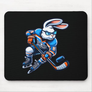Fröhlicher Osterhase Hockey Kaninchen Männer Fraue Mousepad