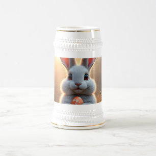 Fröhlicher Osterhase im Zauber des Frühlings Bierglas