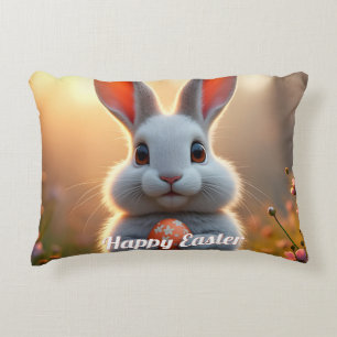Fröhlicher Osterhase im Zauber des Frühlings Dekokissen