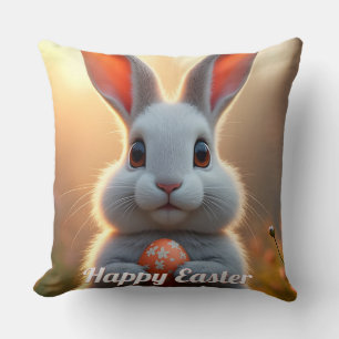 Fröhlicher Osterhase in der Magie des Frühlings Kissen