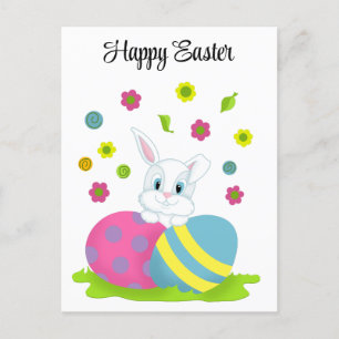 Fröhlicher Osterhase Kaninchen Feiertagspostkarte