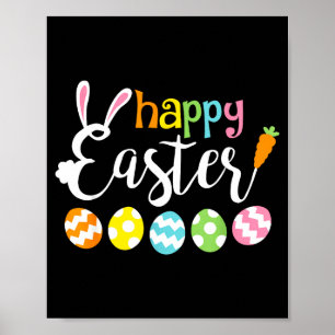 Fröhlicher Osterhase Kaninchen Gesicht lustiger Os Poster