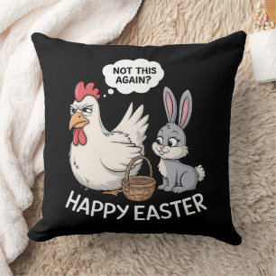 Fröhlicher Osterhase Kaninchen Huhn Nicht schon wi Kissen