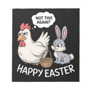 Fröhlicher Osterhase Kaninchen Huhn Nicht schon wi Notizblock