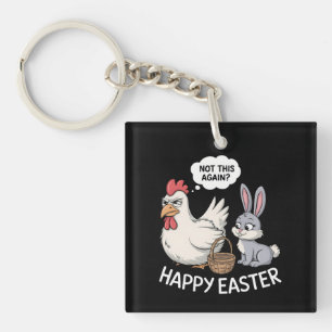 Fröhlicher Osterhase Kaninchen Huhn Nicht schon wi Schlüsselanhänger