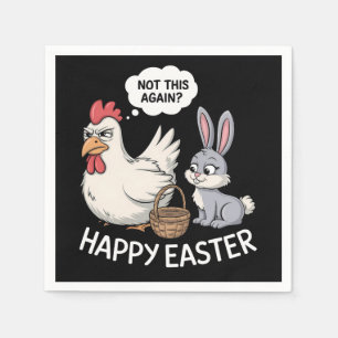 Fröhlicher Osterhase Kaninchen Huhn Nicht schon wi Serviette