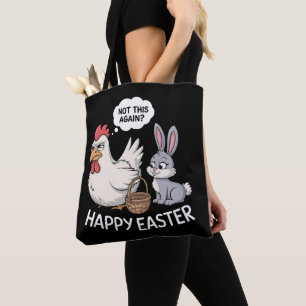 Fröhlicher Osterhase Kaninchen Huhn Nicht schon wi Tasche