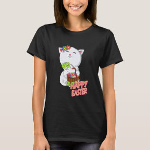 Fröhlicher Osterhase Katze Ostern Humorvoll T-Shirt