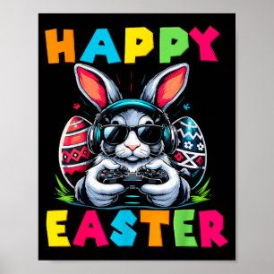 Fröhlicher Osterhase lustige Gaming Männer Frauen  Poster
