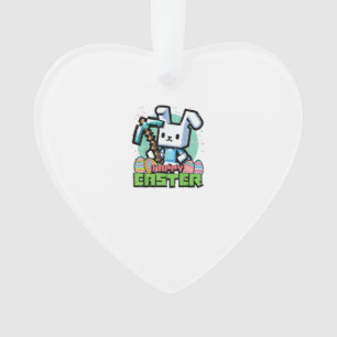 Fröhlicher Osterhase Pixel Game Gaming Gamer Junge Ornament