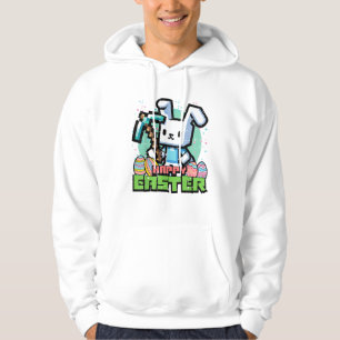 Fröhlicher Osterhase Pixel Spiel Gaming Gamer Jung Hoodie