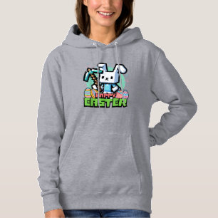 Fröhlicher Osterhase Pixel-Spiel Gaming Gamer Jung Hoodie