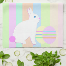 Fröhlicher Osterhase und Eier Geschirrtuch