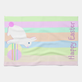 Fröhlicher Osterhase und Eier Geschirrtuch