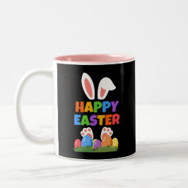 Fröhlicher Osterhase Zweifarbige Tasse