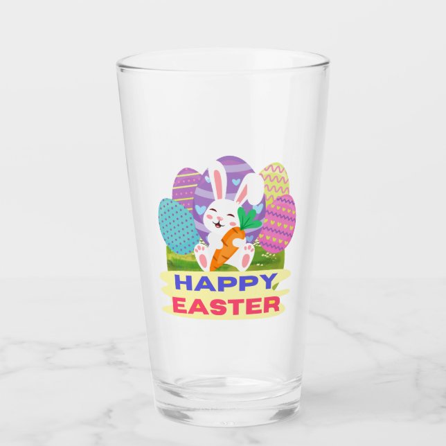 Fröhlicher Ostern Glas (Vorderseite)