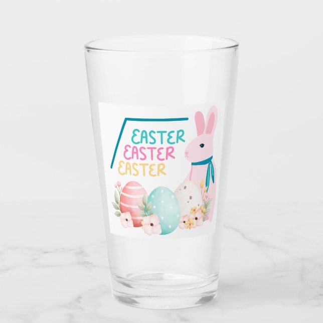 Fröhlicher Ostern Glas (Vorderseite)