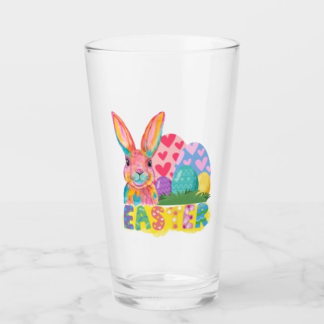 Fröhlicher Ostern Glas (Vorderseite)