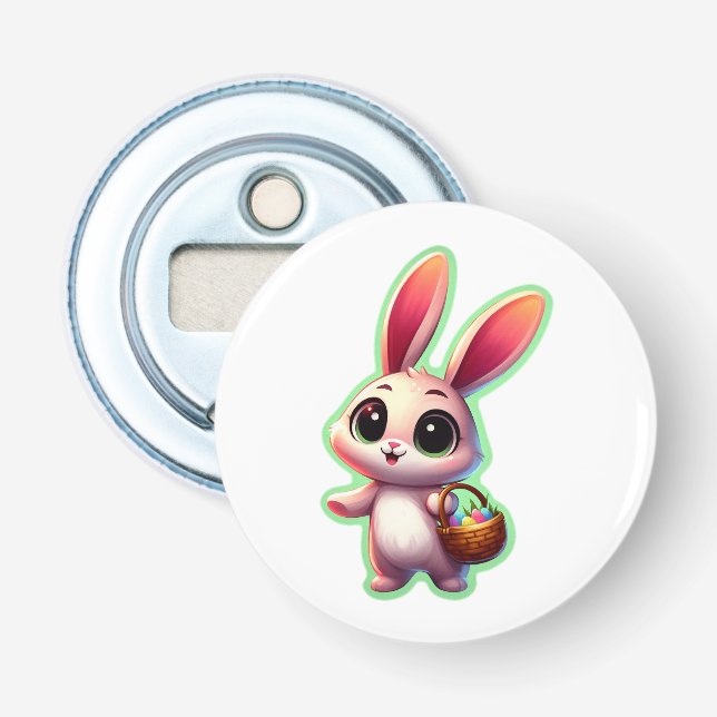 Fröhlicher Ostern Wasserfarben-Hase Flaschenöffner (Vorderseite)