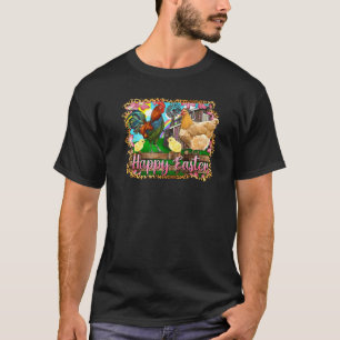 Fröhlicher Osthase Bauer Huhn Kaninchen Ostern Da T-Shirt