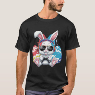 Fröhlicher Osthase Hase Gaming Gamer Spiele T-Shirt
