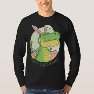 Fröhlicher Ostrawr Rex Dinosaur Osterhase Ei Kostü T-Shirt