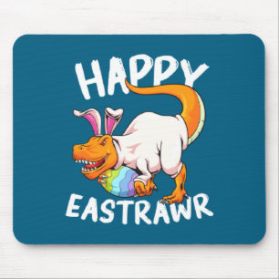 Fröhlicher Ostrawr Rex Oster-Rex Dinosaurier Hase Mousepad
