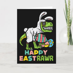 Fröhlicher Ostrawr Trex Osterhase Ei Lustiger Dino Karte