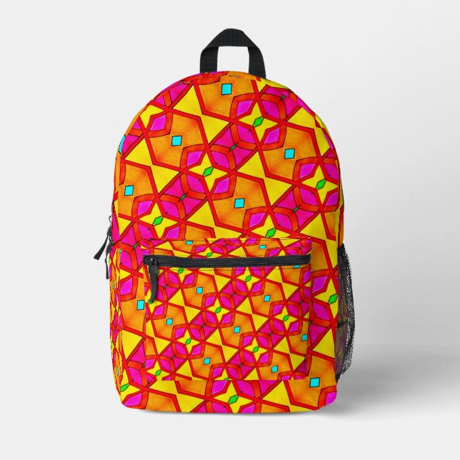 Fröhlicher Pattern-Backpack Bedruckter Rucksack (Vorderseite)