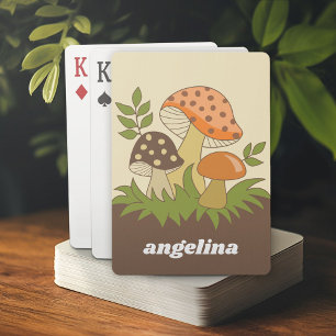 Fröhlicher Pilz mit individuellem Namen Spielkarten