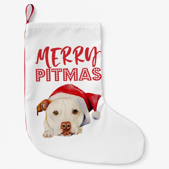 Fröhlicher Pitmas | niedlicher Sankt Kleiner Weihnachtsstrumpf (Vorderseite)